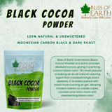 Bliss of Earth Black Cocoa Powder Natural and Unsweetened Carbon Black & Dark Roast Black Cocoa Powder Perfect for Cooking & Baking Cakes, Biscuits, Oreo, Chocolates, Smoothies 200GM
