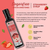 Bliss of Earth Stevia Sweetened Sugar Free Strawberry Syrup For strawberry Shake, Cake, Cocktail & Mocktail, Diabetic Safe, Zero Calorie, 500ml
