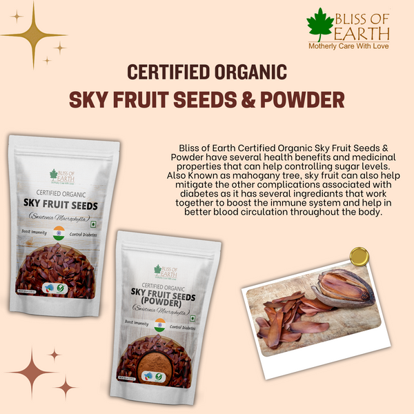 Bliss of Earth Sky Fruit Seeds Powder, Swietenia Macrophylla, Mahogany Seeds, Kadwa Badam for Diabetes and Immunity (200GM)