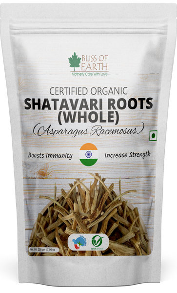 Shatavari Root Whole Organic Asparagus Racemosus 100% Natural & Non-GMO Good for Immunity & Digestion 200gm