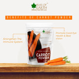 Bliss of Earth Carrot Powder All Natural Deyderated, Pure, Freshly Ground, and Delicious Great for Skin, Cooking, Soup, Baking & Smoothie 100gm