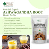 Bliss of earth Ashwagandha Powder Organic 200gm Whole Withania Somnifera Premium Grade Help Boost Immunity & Stress Relief