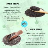 Bliss of Earth Basil Seeds Organic Sabja Seeds, Tukmaria Seeds Fibre & Omega-3 Rich Good for weight loss, Hydration Tiny PowerHouse Seeds 500gm
