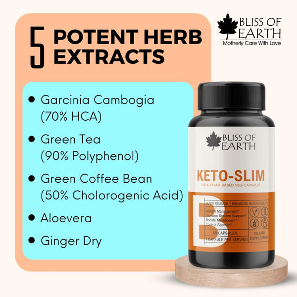 Keto Slim Weight Management Pills, 60 Veg Capsules