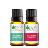 Bliss of Earth 100% Pure Eucalyptus & Cedarwood Essential Oils Combo (10ml) for Mosquito & Bug Repelling (Pack of 2)