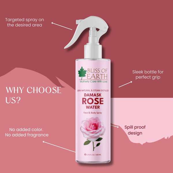Damask Rose Water Spray For Face & Skin 200ml