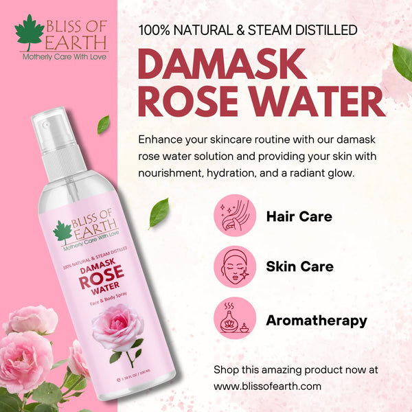 Damask Rose Water Spray For Face & Skin 100ml