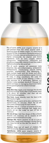 Certified Organic Mustard Oil & Sesame Oil 100 ml