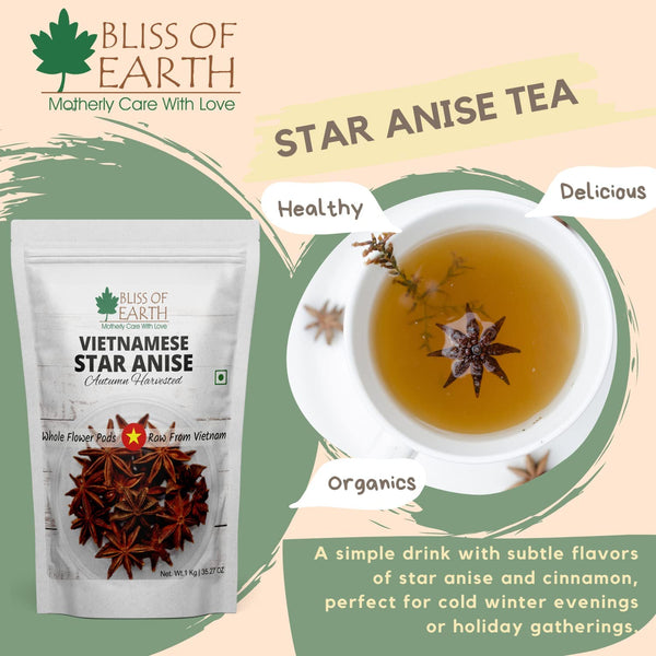 Kali Jeeri, Bitter Cumin (Kadwa Jeera) + Star Anise Whole spices, Chakra Phool (Pack of 2x200gm)