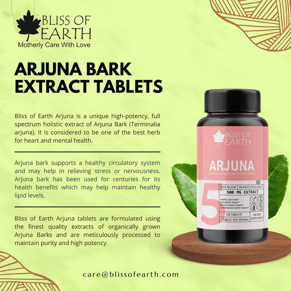 Terminalia Arjuna Bark Extract Tablets 500mg, 60 Tablets