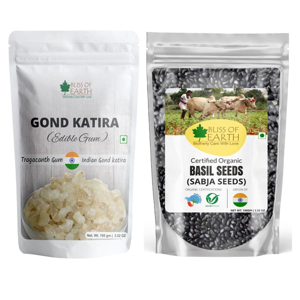 Gond Katira 100gm & Basil Seeds 100gm Pack of 2