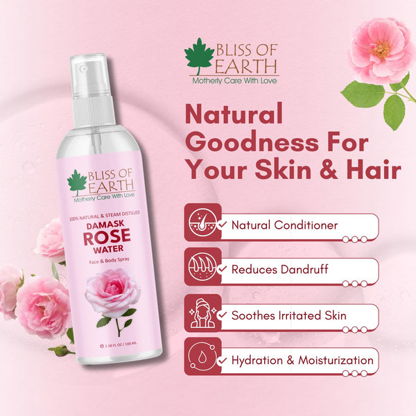 Damask Rose Water Spray For Face & Skin 100ml