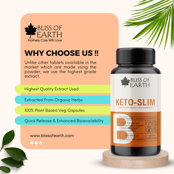 Keto Slim Weight Management Pills, 60 Veg Capsules