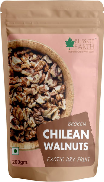 Bliss of Earth Broken Chilen Walnuts 200 gm Without shell, Akhrot Giri Dry Fruit Perfect for snacking