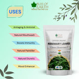 Bliss of Earth Dried Rosemary Leaves Certified Organic Rosmarinus Officinalis Great for Tea, Cooking, Hair & Memory 100GM