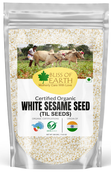 USDA Organic White  Sesame Seeds Raw 500gm