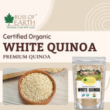 Bliss of Earth 500gm Organic White Quinoa For Weight Loss, Raw Super food For whole family healthy meal