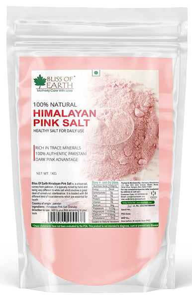 Bliss of Earth 1KG Fine Powder Pakistani Himalayan Pink Salt