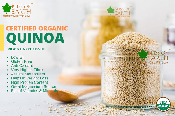 USDA Certified Organic Raw White Quinoa Seeds 1 kg