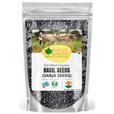Bliss of Earth Basil Seeds Organic Sabja Seeds, Tukmaria Seeds Fibre & Omega-3 Rich Good for weight loss, Hydration Tiny PowerHouse Seeds 100gm