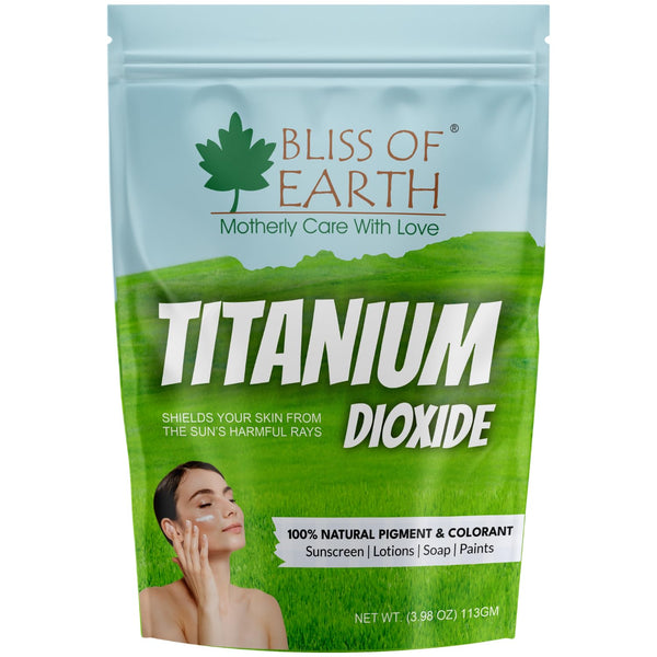 Bliss of Earth Titanium Dioxide For Soap Shampoo & Cosmetics Making, Natural Occurring Mineral For Making Sunscreen & Lotion, 113gm