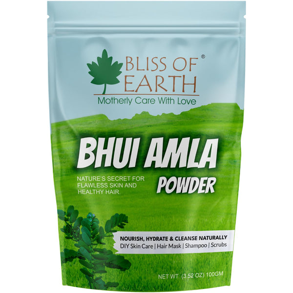 Bliss of Earth Bhui Amla Powder 100g Herbal for Skin Care, Hair Masks, Shampoos & Scrubs Hydrates, Nourishes & Amla Powder for Hair Growth