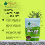 Bliss of Earth Cacao Nibs Organic Sun Dried, Unroasted, Non-Alkalized & Unsweetened Great for Baking, Smoothie & Snacking Exquisite Flavor Superfood 1kg