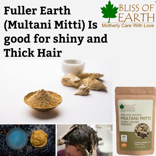 Bliss of Earth Multani Mitti Fine Powder 100gm with 100ml Rose Water Best Organic And Natural Face Mask for Pimple, Acne, Smooth Skin, Chemical Free