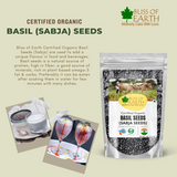 Bliss of Earth Basil Seeds Organic Sabja Seeds, Tukmaria Seeds Fibre & Omega-3 Rich Good for weight loss, Hydration Tiny PowerHouse Seeds 500gm