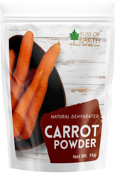 Bliss of Earth Carrot Powder All Natural Dehydrated, Pure, Freshly Ground, and Delicious Great for Skin, Cooking, Soup, Baking & Smoothie 1kg