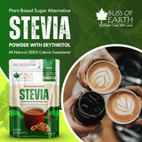 Bliss of Earth Stevia Powder – Sugar Free Stevia with Zero Calorie Sugar Substitute, 100g | Sweetener for Tea, Coffee, Baking, Keto & Diabetic-Friendly