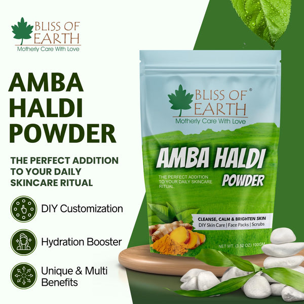Bliss of Earth Amba Haldi 100gm Powder Organic for Skincare, Face Pack, Scrub & DIY Beauty Brightens Skin, Reduces Dark Spots, Soothes Acne Pure Herbal Turmeric