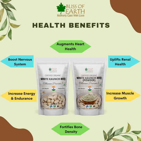 Kaunch Beej Organic, Mucuna Pruriens, Cowhage, Velvet Bean Great for Male Infertility, Testosterone Booster & Muscle Gaining 200gm