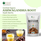 Bliss of earth Ashwagandha Powder Organic 100gm Whole Withania Somnifera Premium Grade Help Boost Immunity & Stress Relief