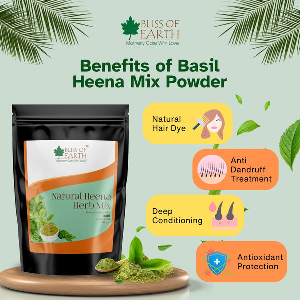 Natural Basil Herbal Henna Powder