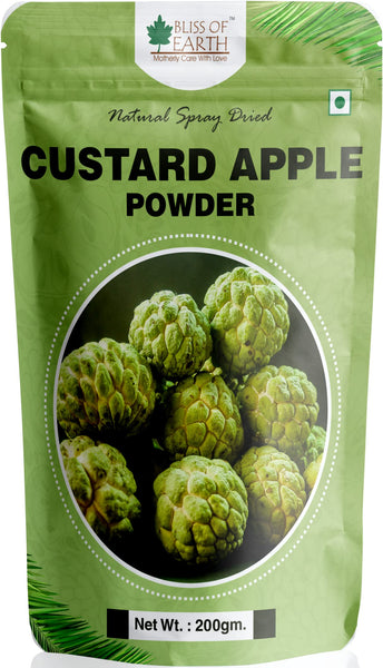 Bliss of Earth 200gm LYCHEE (litchi) Powder+200gm Custard Apple Powder Natural Spray Dried Vitamin A & C Rich Boost your Immunity (Pack of 2)