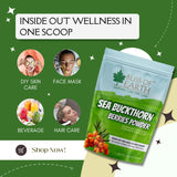 Bliss of Earth Sea buckthorn Berry Powder 100gm – Fine Himalayan Powder from Whole Sea buckthorn Berry, Easy to Mix in Drinks, Smoothies, Meals – No Added Sugar