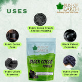 Bliss of Earth Black Cocoa Powder Natural and Unsweetened Carbon Black & Dark Roast Black Cocoa Powder Perfect for Cooking & Baking Cakes, Biscuits, Oreo, Chocolates, Smoothies 200GM