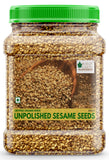 Bliss Of Earth Combo Of Naturally Organic Unpolished White Sesame Seeds And Halim Seeds For Eating, Healthy Super Food 2x600gm (Pack Of 2)