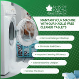 Bliss of Earth Washing Machine Cleaner Tablets, 48 Count, Powerful Descaling and Deodorizing Tablets for Front Load and Top Load Washers, Deep Cleaning Tablets to Clean Inside Drum & Laundry Tub Seal,