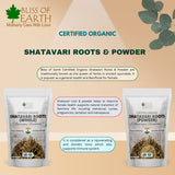 Bliss of Earth Shatavari Root Powder Organic Asparagus Racemosus Natural & Non-GMO Good for Immunity & Digestion 200gm