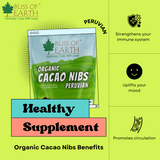 Bliss of Earth Cacao Nibs Organic Sun Dried, Unroasted, Non-Alkalized & Unsweetened Great for Baking, Smoothie & Snacking Exquisite Flavor Superfood 100gm