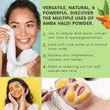 Bliss of Earth Amba Haldi 100gm Powder Organic for Skincare, Face Pack, Scrub & DIY Beauty Brightens Skin, Reduces Dark Spots, Soothes Acne Pure Herbal Turmeric