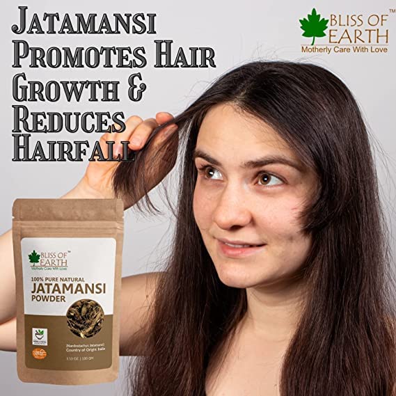 Bliss of Earth® 100% Pure & Natural Jatamansi Powder+Hibiscus Powder | 100GM | Makes Hair Stronger & Thicker | Controls Ageing (PACK OF 2)
