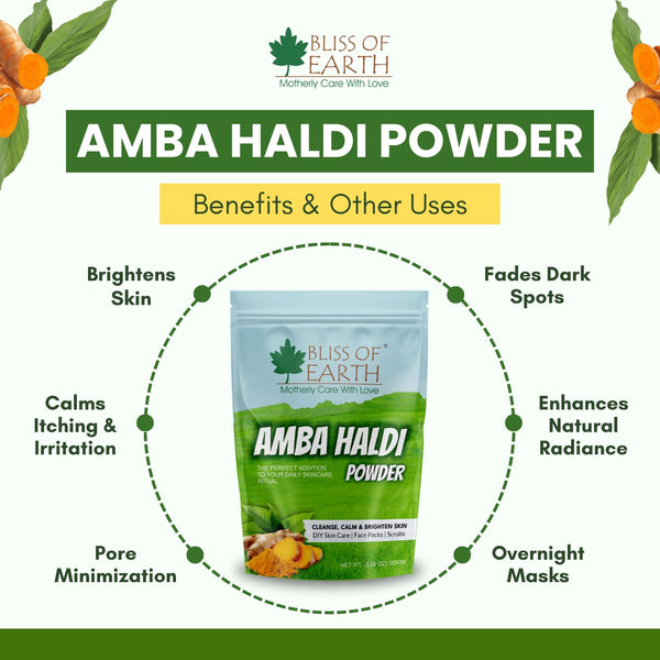 Bliss of Earth Amba Haldi 100gm Powder Organic for Skincare, Face Pack, Scrub & DIY Beauty Brightens Skin, Reduces Dark Spots, Soothes Acne Pure Herbal Turmeric