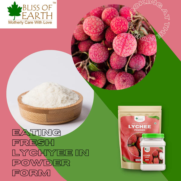 Bliss of Earth 200gm LYCHEE (litchi) Powder+200gm Custard Apple Powder Natural Spray Dried Vitamin A & C Rich Boost your Immunity (Pack of 2)