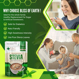 Bliss of Earth Pure Stevia Extract Powder Without Erythritol, Natural Zero Calorie Sweetener, Diabetic Safe Sugar Alternative, Keto Friendly, High Purity Stevia Leaf Extract, 42.52g