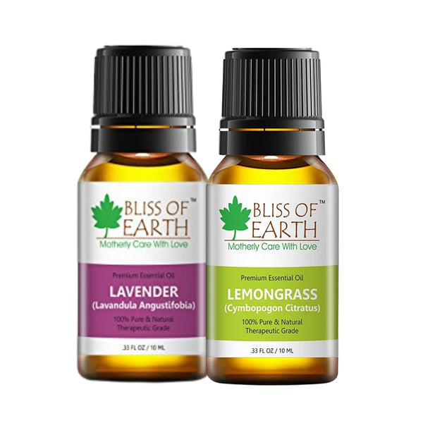 Lavender Essential Oil & Lemongrass Natural Essential oil combo (10ml) therapeutic Grade (pack of 2)