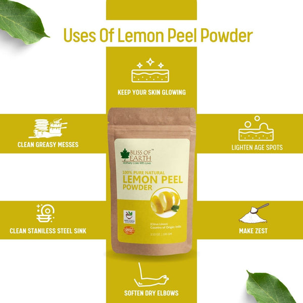 Bliss of Earth® 100GM Natural Jatamansi Powder + 100GM Lemon Peel Powder For Skin Whitening, Acne & Face Lightening