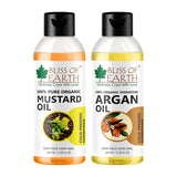 Mustard Oil + Argan Oil Cold Pressed & Unrefined (Pack of 2x100ml)